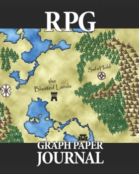 Paperback RPG Graph Paper Journal: Quad ruled pages for role playing gamers: Mapping, sketching, notes, terrain, dungeon plans: Fantasy map cover design, Book