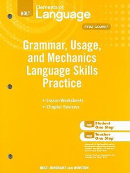 Paperback Elements of Language: Grammar Usage and Mechanics Language Skills Practice Grade 7 Book