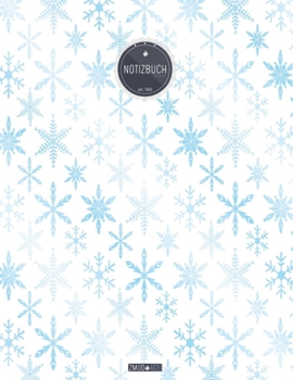 ZMUDACE Notizbuch Liniert: in DIN A4 Softcover ZL151 Schneeflocke blau Eis 156 leere linierte Seiten mit pers�nlichem Register + Seitenzahlen Zeichenbuch, Skizzenbuch, Lineatur 4, Malbuch, Notizheft z