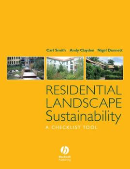Hardcover Residential Landscape Sustainability: A Checklist Tool Book