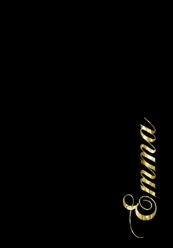 Emma Personalized Minimalist Black Notebook Dot Grid - Christmas Gift - Personalized Cute Gift for Girls or Women- 7x10 125 Pages Simple Dot Grid- Personalized Emma Black Notebook