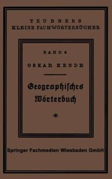 Paperback Geographisches Wörterbuch: Allgemeine Erdkunde [German] Book