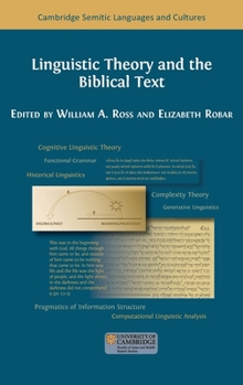 Hardcover Linguistic Theory and the Biblical Text Book