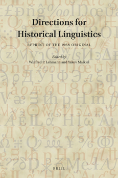 Paperback Directions for Historical Linguistics: Reprint of the 1968 Original Book