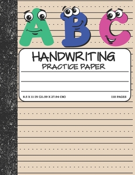Handwriting Practice Paper: Dotted Mid-lines 110 Pages Uppercase and Lowercase Writing Sheets Notebook For Kids (Kindergarten To 3rd Grade Students)