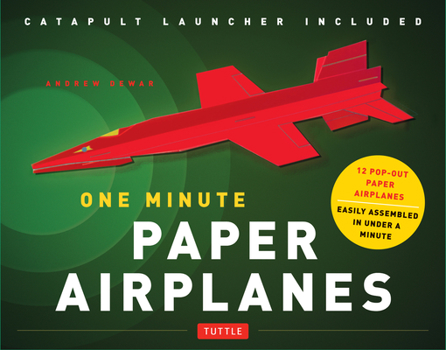 Product Bundle One Minute Paper Airplanes Kit: 12 Pop-Out Planes, Easily Assembled in Under a Minute: Paper Airplane Book with Paper, 12 Projects & Plane Launcher [W Book