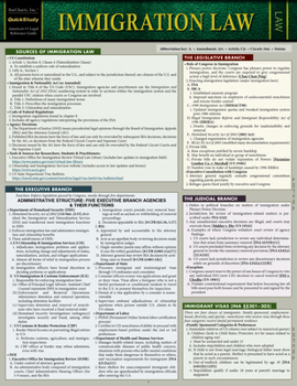 Cards Immigration Law: A Quickstudy Laminated Reference Guide Book