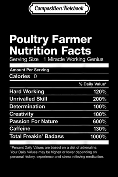 Composition Notebook: Poultry Farmer Nutrition Facts Name Funny  Journal/Notebook Blank Lined Ruled 6x9 100 Pages
