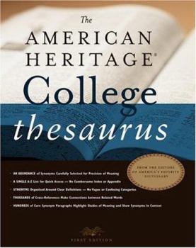 Hardcover The American Heritage College Thesaurus Book