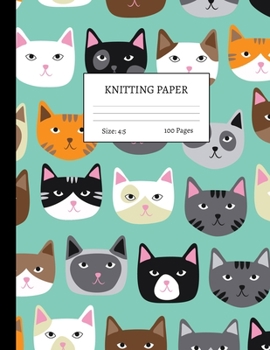 Paperback Knitting Paper: Graph Notebook and Journal for Patterns - 4:5 Ratio - 100 pages - Letter Format 8.5"x11" - Cover Design Code 00036 Book