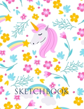 Paperback Unicorn Sketchbook: Notebook for Drawing, Writing, Painting, Sketching or Doodling, 120 Pages, 8.5" x 11". Sketchbook for Girls, Sketch Bo Book
