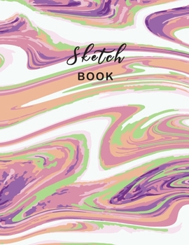 Sketch Book: Large Notebook with 100 Blank Pages for Drawing, Writing, Painting, Sketching or Doodling | 8.5 x11 inches | Abstract Pattern Cute Marble ... Girls | Creative Gift for Artists & Students