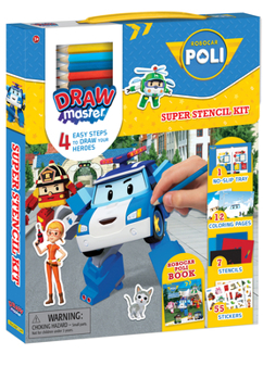 Misc. Drawmaster Robocar Poli: Super Stencil Kit: 4 Easy Steps to Draw Your Heroes Book