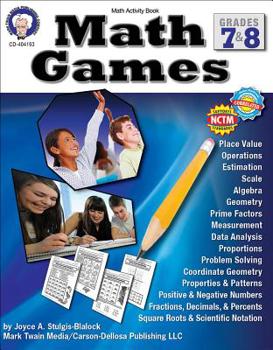 Paperback Math Games, Grades 7 - 8 Book