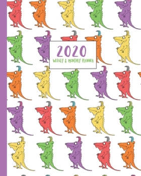 2020 Weekly & monthly Planner: Cute cartoon dragon themed diary planner. Jan - December 2020. Feature packed with goal and habit tracking, contacts, year in pixels and timetable/schedule pages.