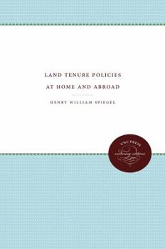 Paperback Land Tenure Policies at Home and Abroad Book
