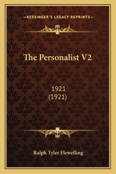 Paperback The Personalist V2: 1921 (1921) Book