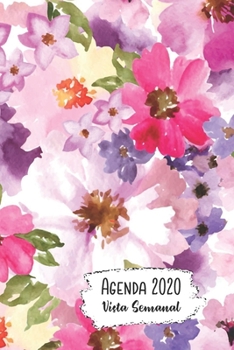 Agenda 2020 Vista Semanal: 12 Meses Programacion Semanal Calendario en Espanol Diseno Flores de Amapola Rosa y Púrpura