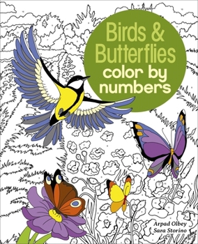 Paperback Birds & Butterflies Color by Numbers Book