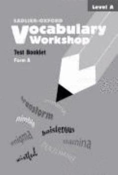 Paperback Vocabulary Workshop Test Booklet Form A Level A Book