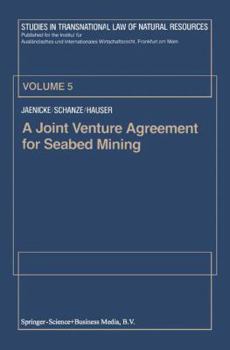 Paperback A Joint Venture Agreement for Seabed Mining Book