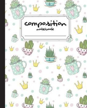 Composition Notebook: Watercolor Cactus Notebook 100 Pages Narrow Lined (7. 5 X9. 25 ) - School Notebook : Cute Composition Notebook