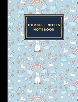 Paperback Cornell Notes Notebook: Cornell Note Taking Pad, Cornell Notes Paper, Note Taking Templates, Cute Unicorns Cover, 8.5" x 11", 200 pages Book