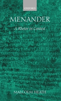 Hardcover Menander: A Rhetor in Context Book