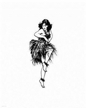 Paperback notebook: hula dancer, 8 x 10, 80 pages, glossy cover Book