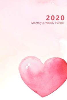 2020 Monthly & Weekly Planner: Hourly appointment planner. 7 full daily columns. Schedule, arrange, plan events. Monday start week. 9.0" x 6.0". Portable. (Big pink heart. Soft matte cover).