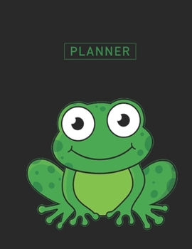 Paperback Planner: Green Cartoon Frog 2 Year Monthly Planner with Note Pages (24 Months) - Jan 2020 - Dec 2021 - Month Planning - Appoint Book