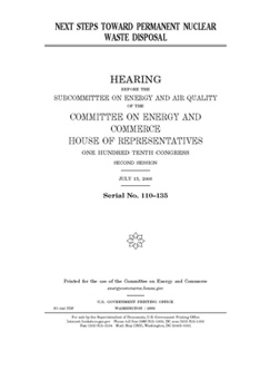 Paperback Next steps toward permanent nuclear waste disposal Book