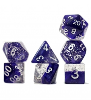 Gate Keeper Games & Dice Gate Keeper Halfsies Dice: Glitter Purple - Sparkle Edition - 7 Piece Dice Set, Gate Keeper Games