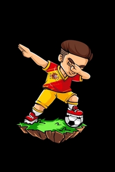 Dabbing Soccer Player - Spain: 6" x 9" 120 pages quad Journal I 6x9 graph Notebook I Diary I Sketch I Journaling I Planner I Gift for geek I funny Math