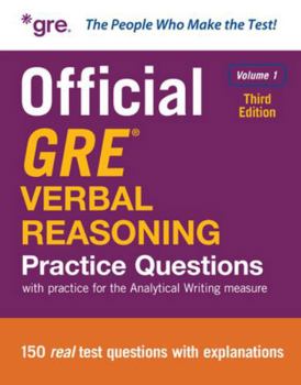 Hardcover Official GRE Verbal Reasoning Practice Questions, Third Edition, Volume 1 Book