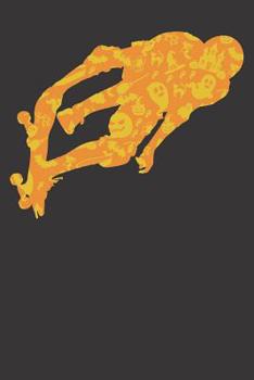 Paperback Notebook: Skateboarding Halloween Party Pumpkin Pattern Gift Dot Grid Dotted 6x9 120 Pages Book