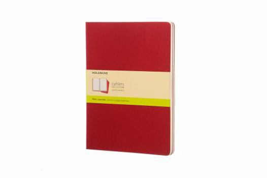 Paperback Moleskine Cahier Journal (Set of 3), Extra Large, Plain, Cranberry Red, Soft Cover (7.5 X 10) Book