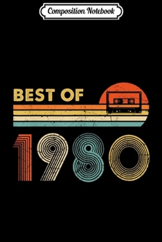 Composition Notebook : Vintage Best of 1980 39th Birthday Gift Retro Cassette Tape Journal/Notebook Blank Lined Ruled 6x9 100 Pages