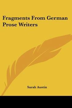 Paperback Fragments From German Prose Writers Book