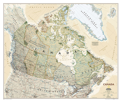 Unbound National Geographic Canada Wall Map - Executive - Laminated (38 X 32 In) Book