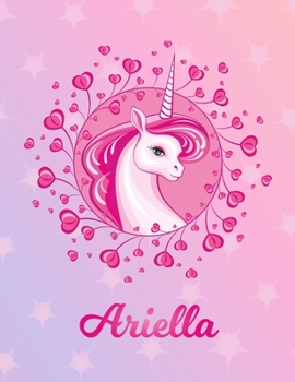 Ariella: Ariella Magical Unicorn Horse Large Blank Pre-K Primary Draw & Write Storybook Paper | Personalized Letter A Initial Custom First Name Cover ... | Use imagination, create tales, be creative