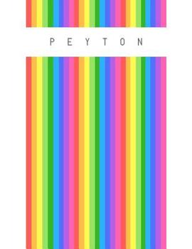 Paperback Peyton: Personalized rainbow sketchbook with name: 120 Pages Book