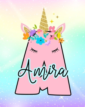 Paperback Amira: Girls Unicorn Journal to Write In - Personalized Journal Book