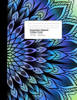 Paperback Composition Notebook College Ruled 7.44 X 9.69 Inches 100 Sheets / 200 Pages: Deep Sea Blues Mandala Book