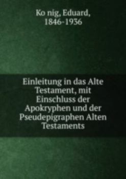 Perfect Paperback Einleitung in Das Alte Testament Mit Ei [German] Book