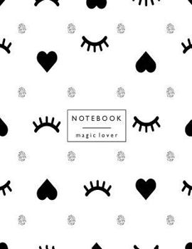 Paperback Notebook: Mini heart & eyelash on white cover and Dot Graph Line Sketch pages, Extra large (8.5 x 11) inches, 110 pages, White p Book