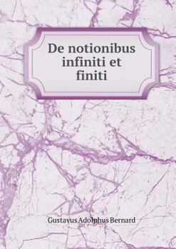 Paperback De notionibus infiniti et finiti [Latin] Book