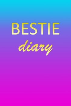 Paperback Bestie: Journal Diary - Personalized First Name Personal Writing - Letter B Blue Purple Pink Gold Effect Cover - Daily Diaries Book