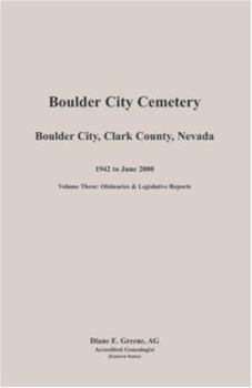 Paperback Boulder City, Cemetery, Volume 3 Book