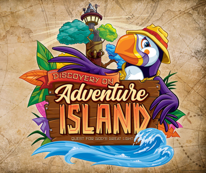 Vacation Bible School (VBS) 2021 Discovery on Adventure Island Large Logo Poster : Quest for God's Great Light